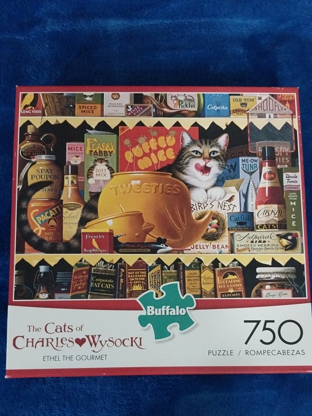 🔵BOGO FREE🔵Cat Puzzle Charles Wysocki "Ethel the Gourmet" 750 Pc Jigsaw Puzzle